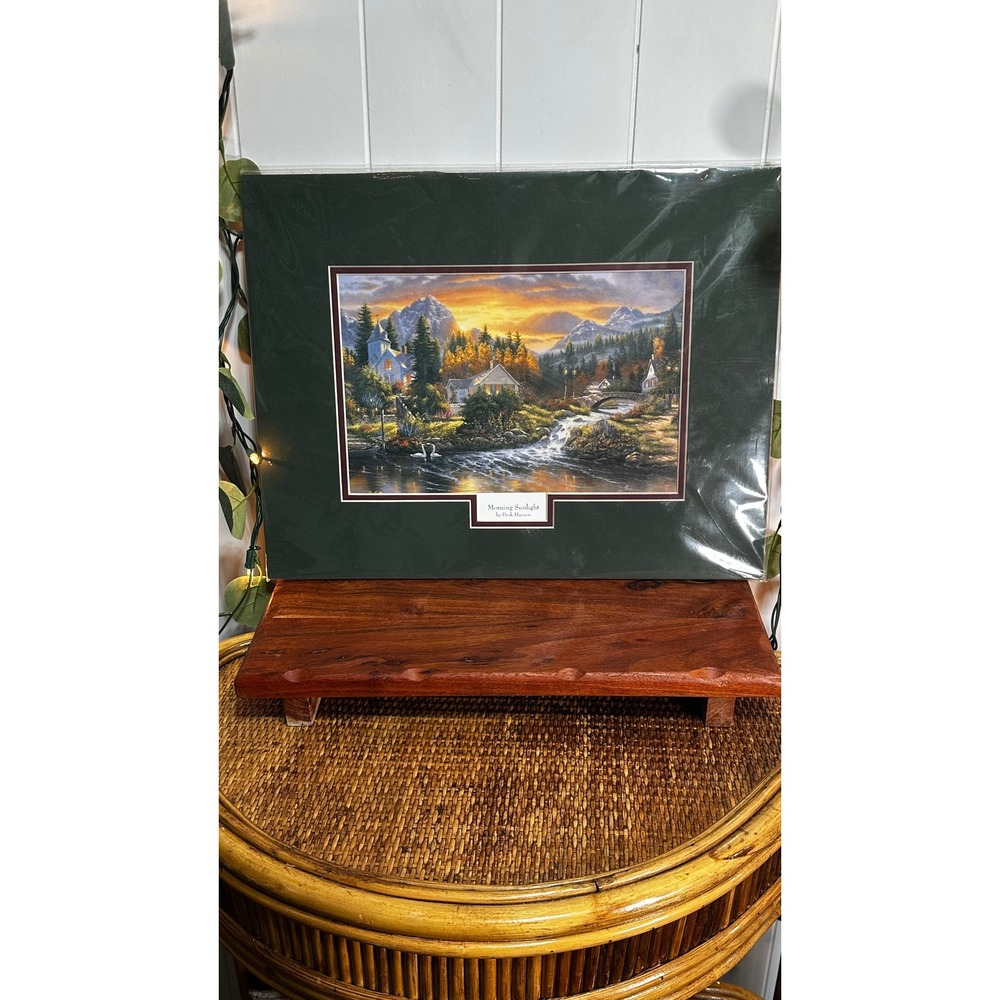Derk Hansen Morning Sunlight Matted Art Print Mountain Landscape Village Scene